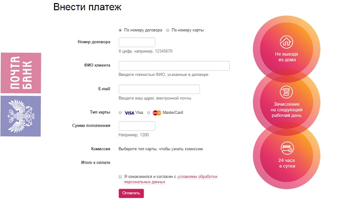 Как оплатить кредит в Почта банке через Сбербанк Онлайн
